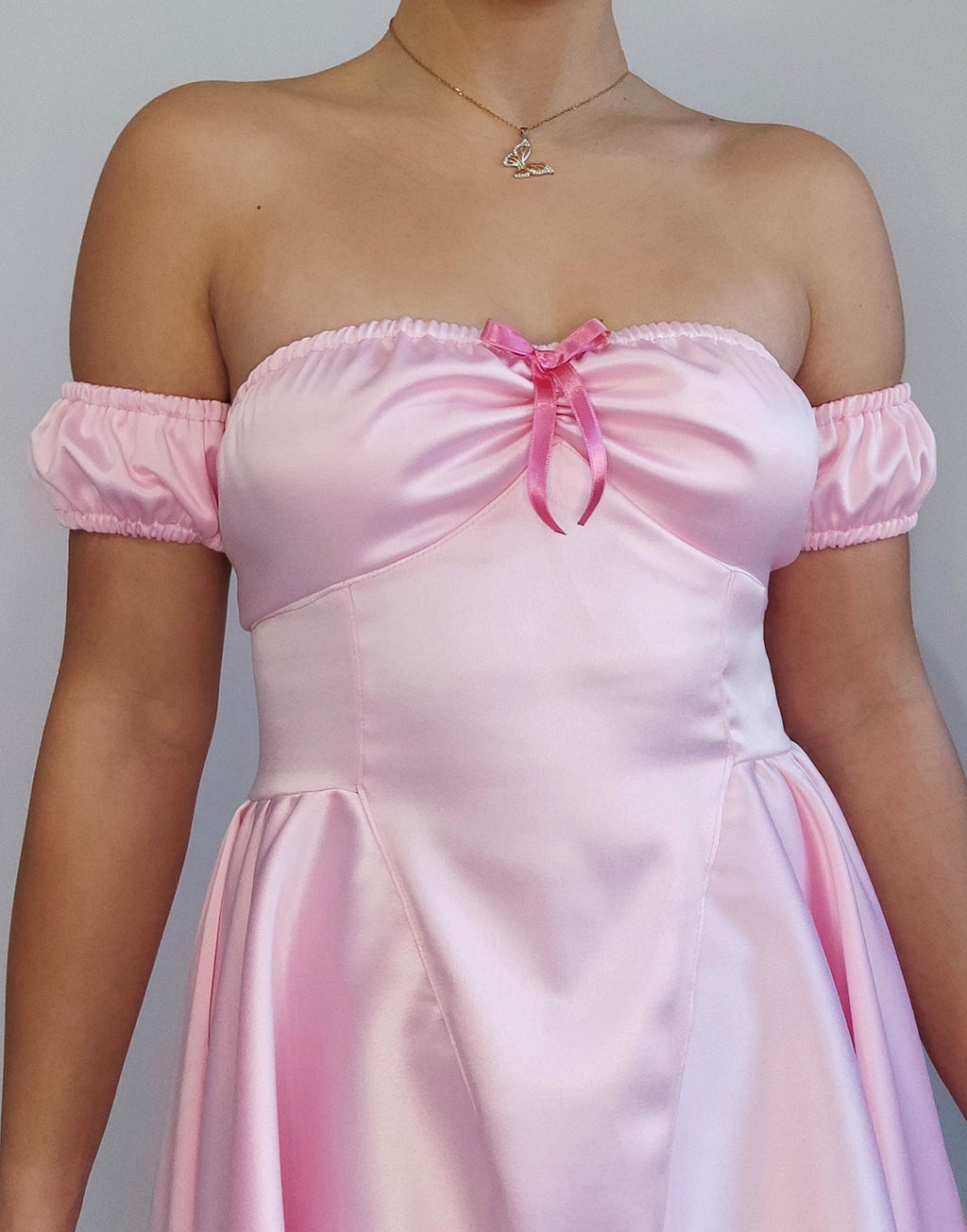 Flared Skater Dress with Side Gathered Skirt