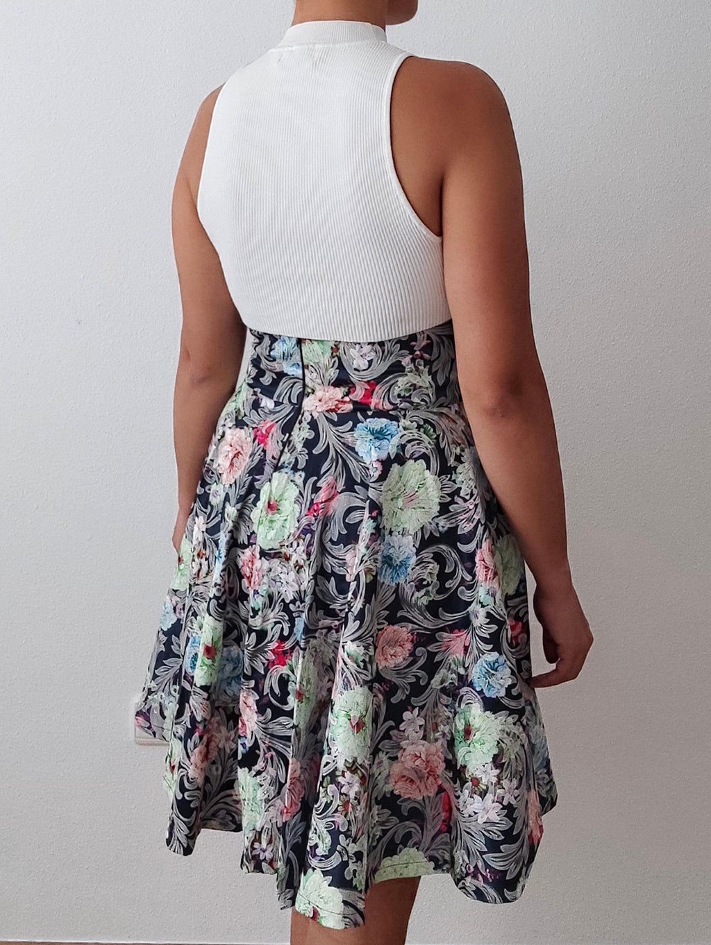 High Waist Circle Skirt with Lacing