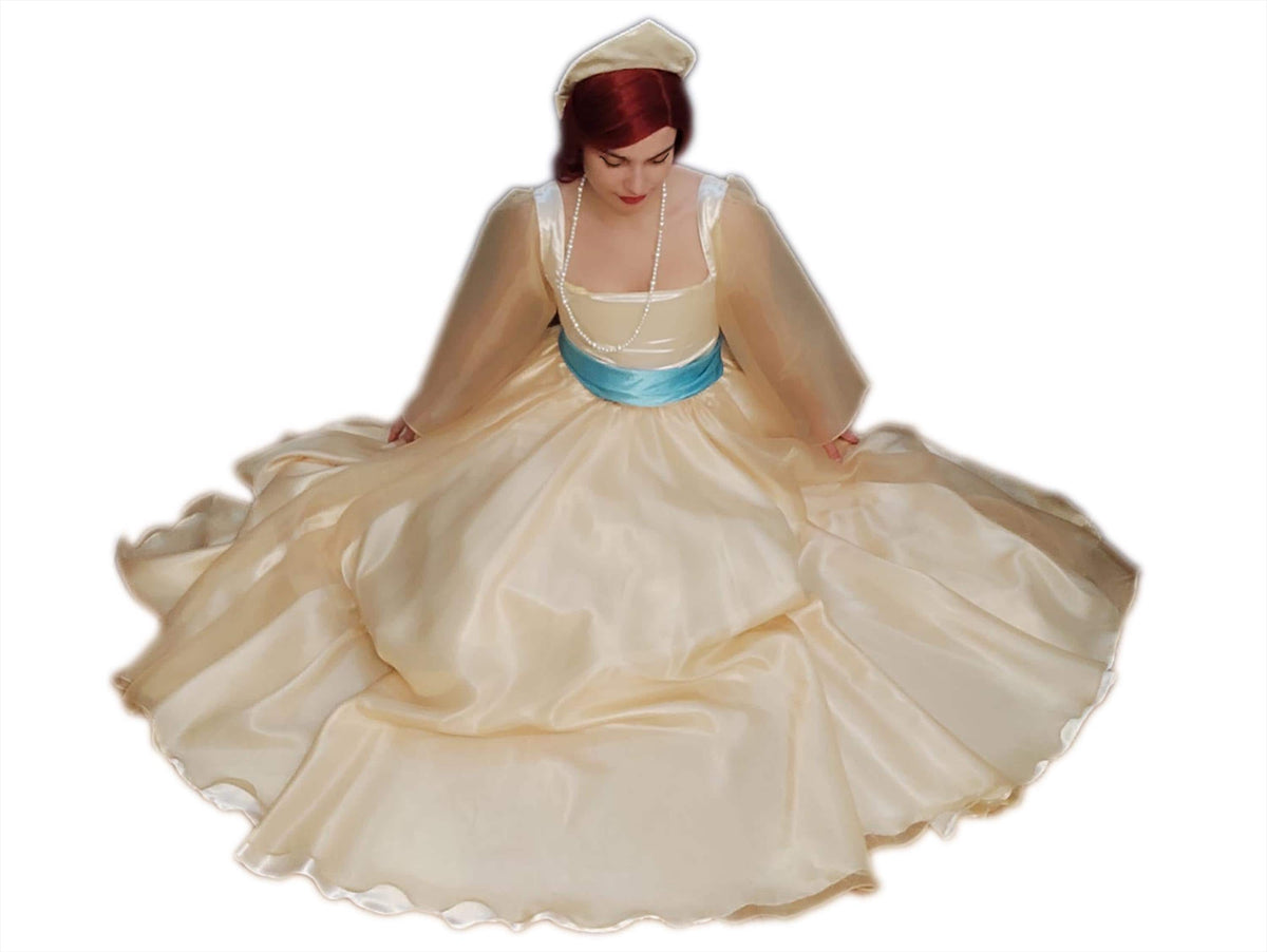 Princess Dress with Long Sleeves and Corset Back