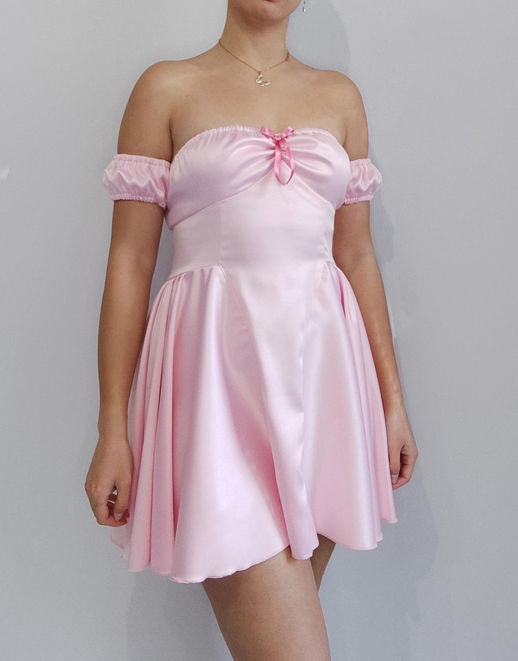 Flared Skater Dress with Side Gathered Skirt