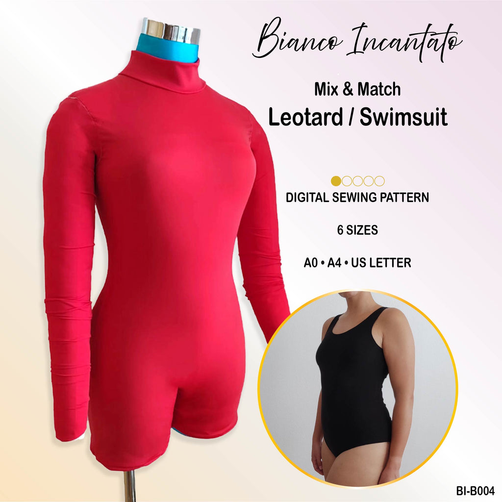 Leotard or Swimsuit: Mix & Match, Turtleneck, Sleeves and Shorts