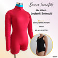 Leotard or Swimsuit: Mix & Match, Turtleneck, Sleeves and Shorts