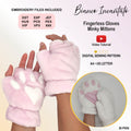 Fingerless Gloves or Minky Mittens With Paw Embroidery