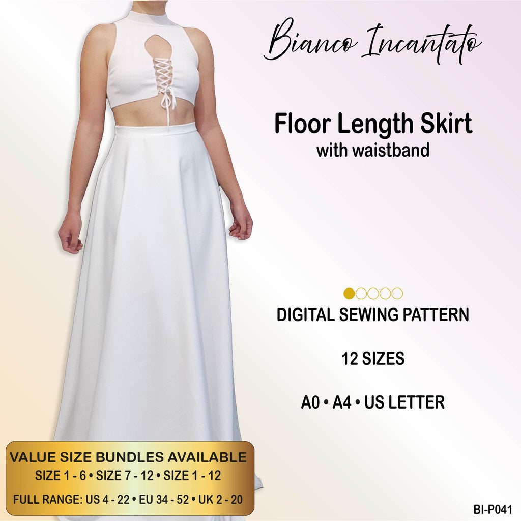 Floor Length Wedding or Evening Dress Skirt