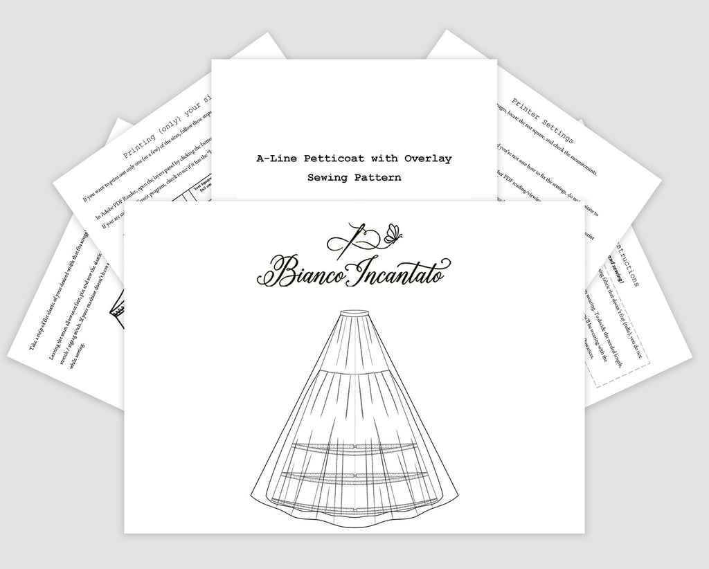 A-line Trapeze Petticoa: 3 Hoops and Tulle Overlay