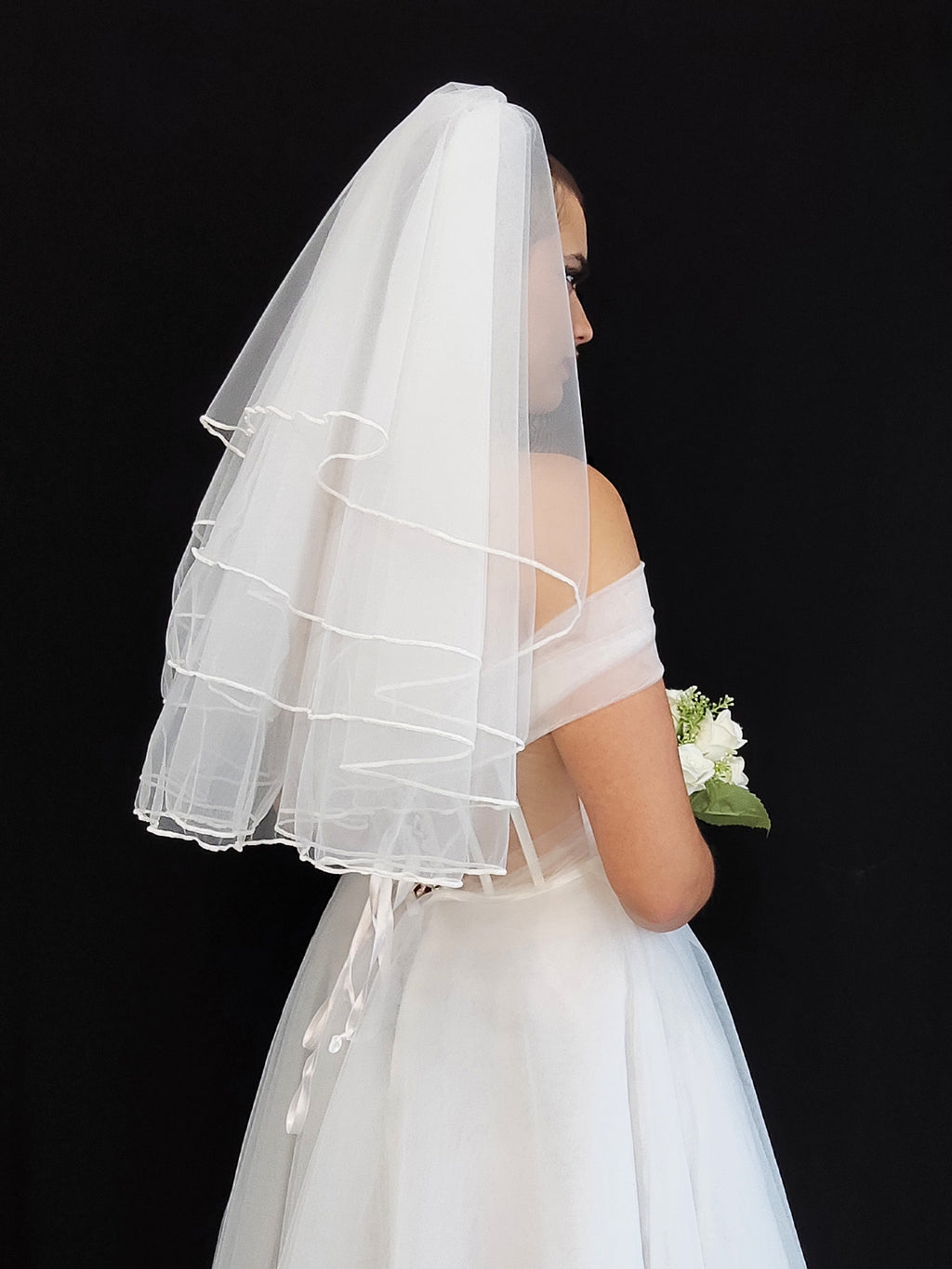 Four Tier Short Blusher Veil