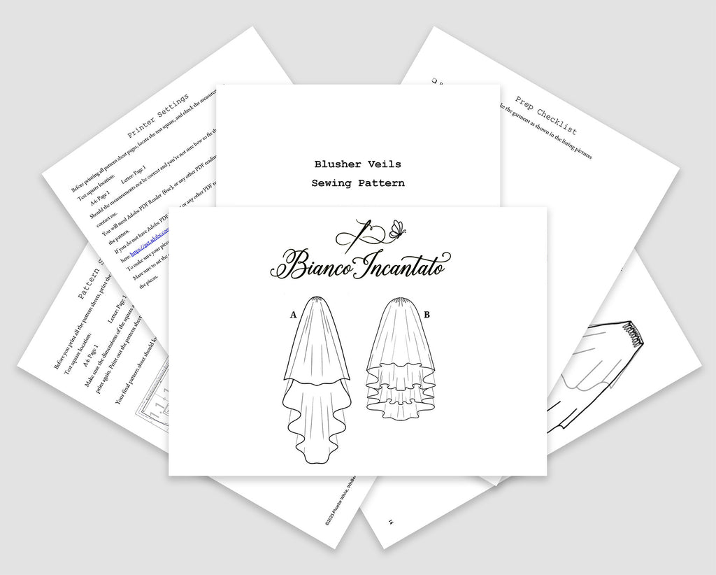 Blusher Veil Bundle, Long Two Tier & Short Four Tier